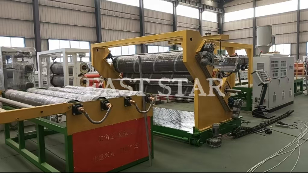 2.4-Meter Manure Belt Sheet Production Line Installed and Ready for Packaging